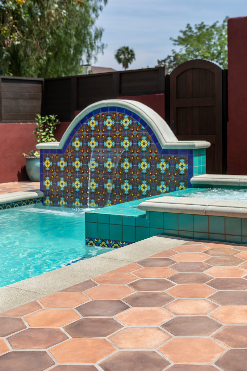 Spanish Pool Area Atwater Village Mission Tile West