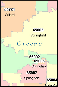 Springfield Missouri Mo Zip Code Map Downloads