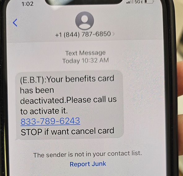 State Warns Of Potential Text Scam Involving Ebt Cards Wnep Com