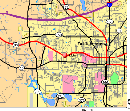 Tallahassee Fl Metro Area Zip Code Wall Map Premium Style By Marketmaps