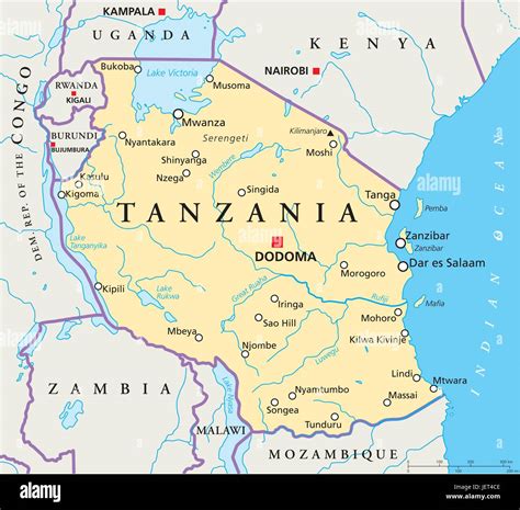 Tanzania Map Atlas Map Of The World Africa Kenya Illustration