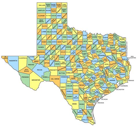 Texas Counties Map Listings United States