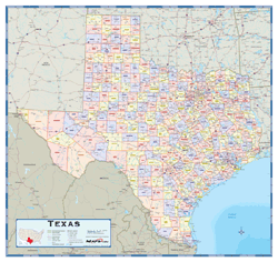 Texas Counties Wall Map Maps Com Com