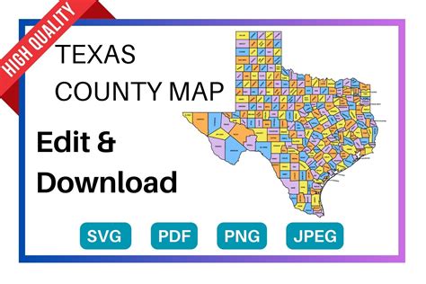 Texas County Map Editable Printable State County Maps