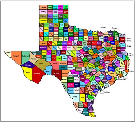 Texas County Map With Names