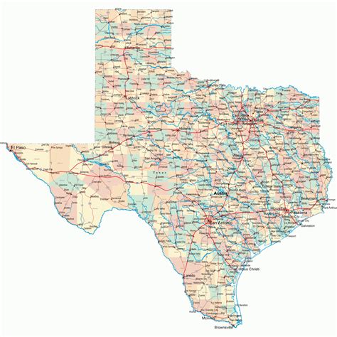 Texas Free Printable Map