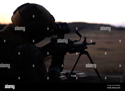 U S Air Force Airman First Class Devonte Wartell Clears A M249 Light