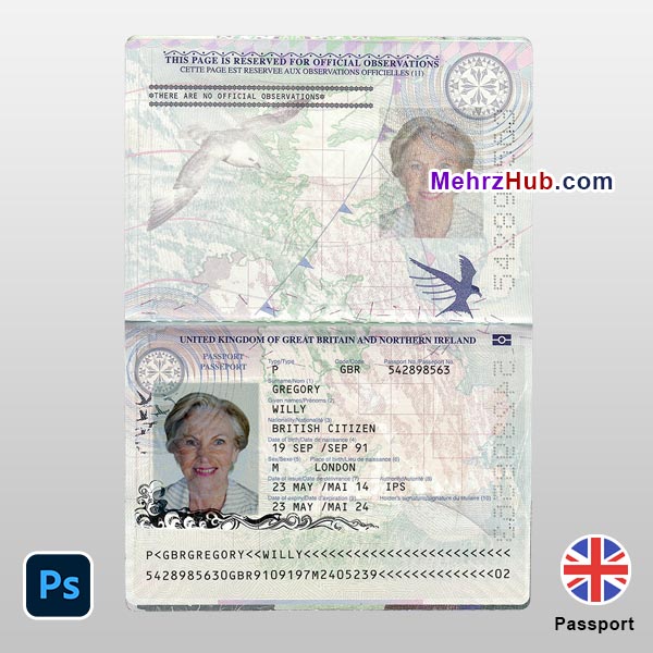 Uk Passport Template All Psd Templates