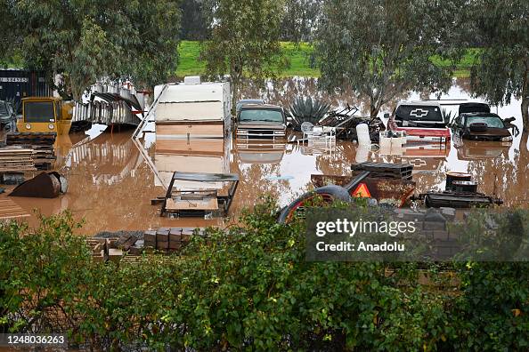 Vehicles Are Seen In Flood During Heavy Rain In Springville News