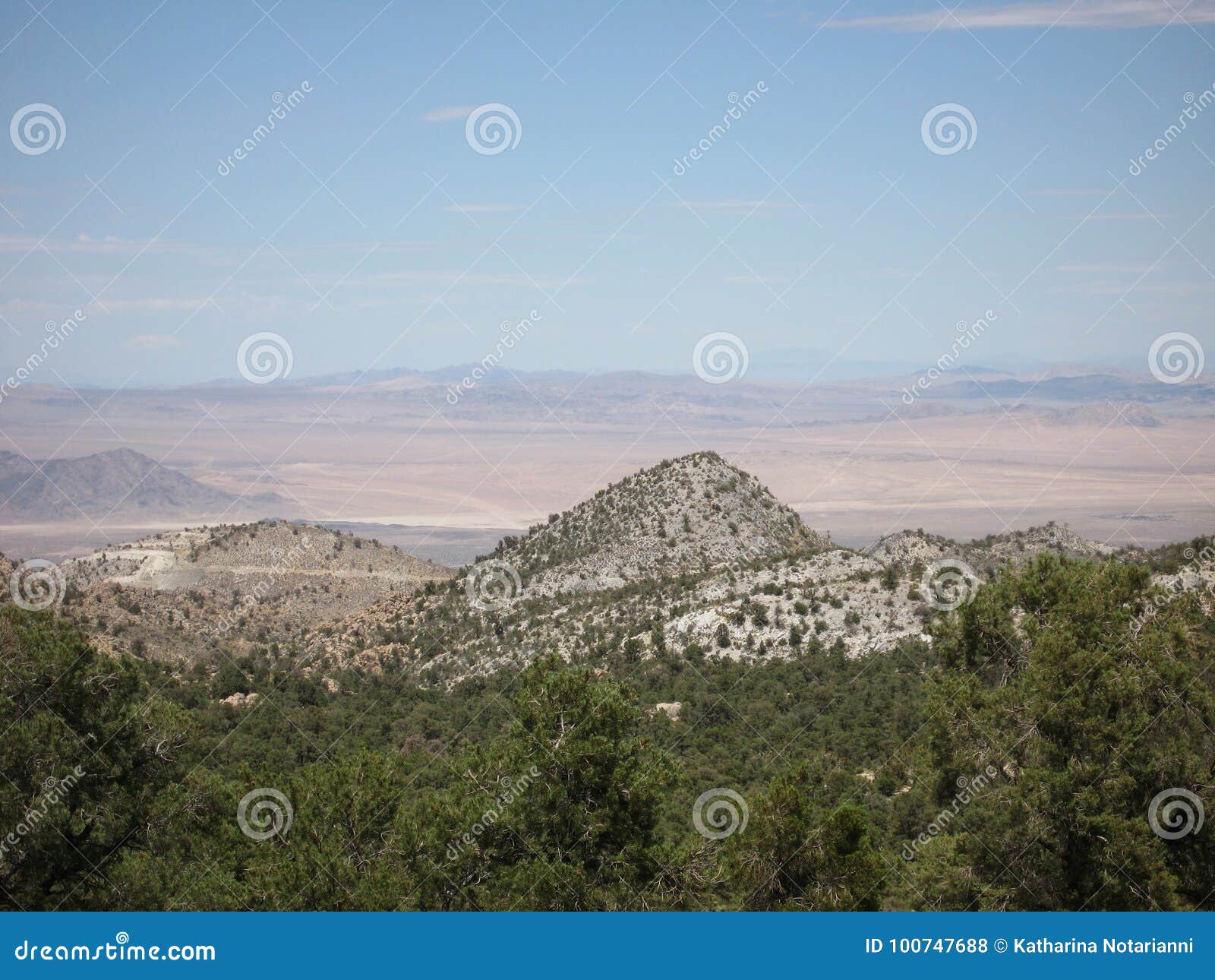 View Of Mojave Desert Panorama An Arid Rain Shadow Desert And The