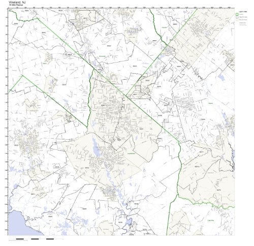 Vineland Nj Zip Code Map Not Laminated Amazon Com Office Products