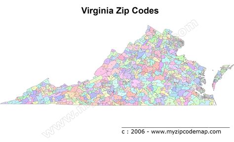 Virginia Zip Code Map Including County Maps