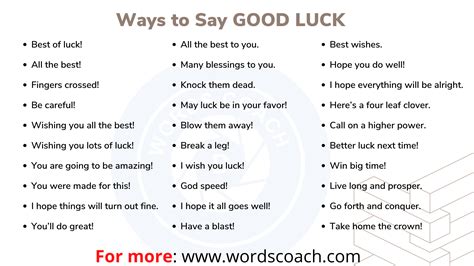 Ways To Say Good Luck In English Word Coach