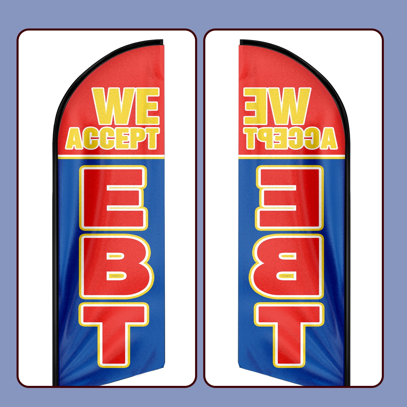 We Accept Ebt Feather Flag Outdoor Advertising In Stock