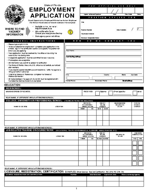 What S Inside Florida State Job Application Form Learn About The Form Here