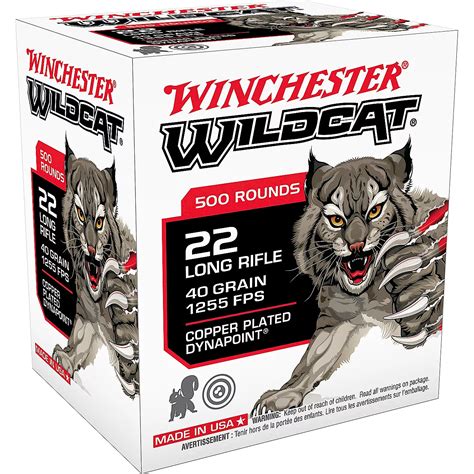 Winchester Wildcat 22 Long Rifle Ammo 40 Grain Lrn 500 Rounds For Sale