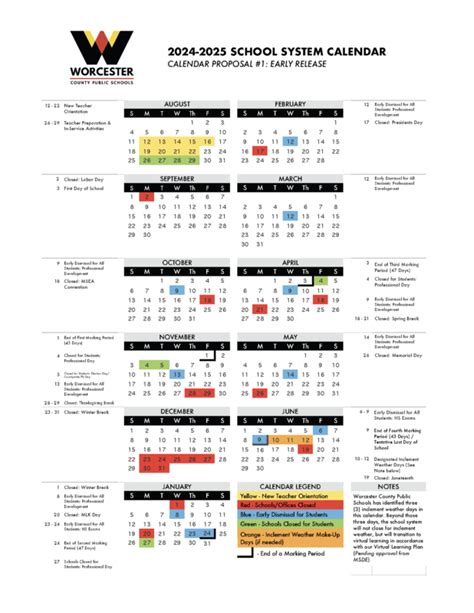 Worcester County Public Schools Calendar 2024 2025