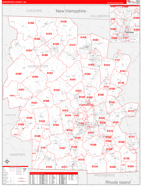 Worcester Ma Zip Code Map