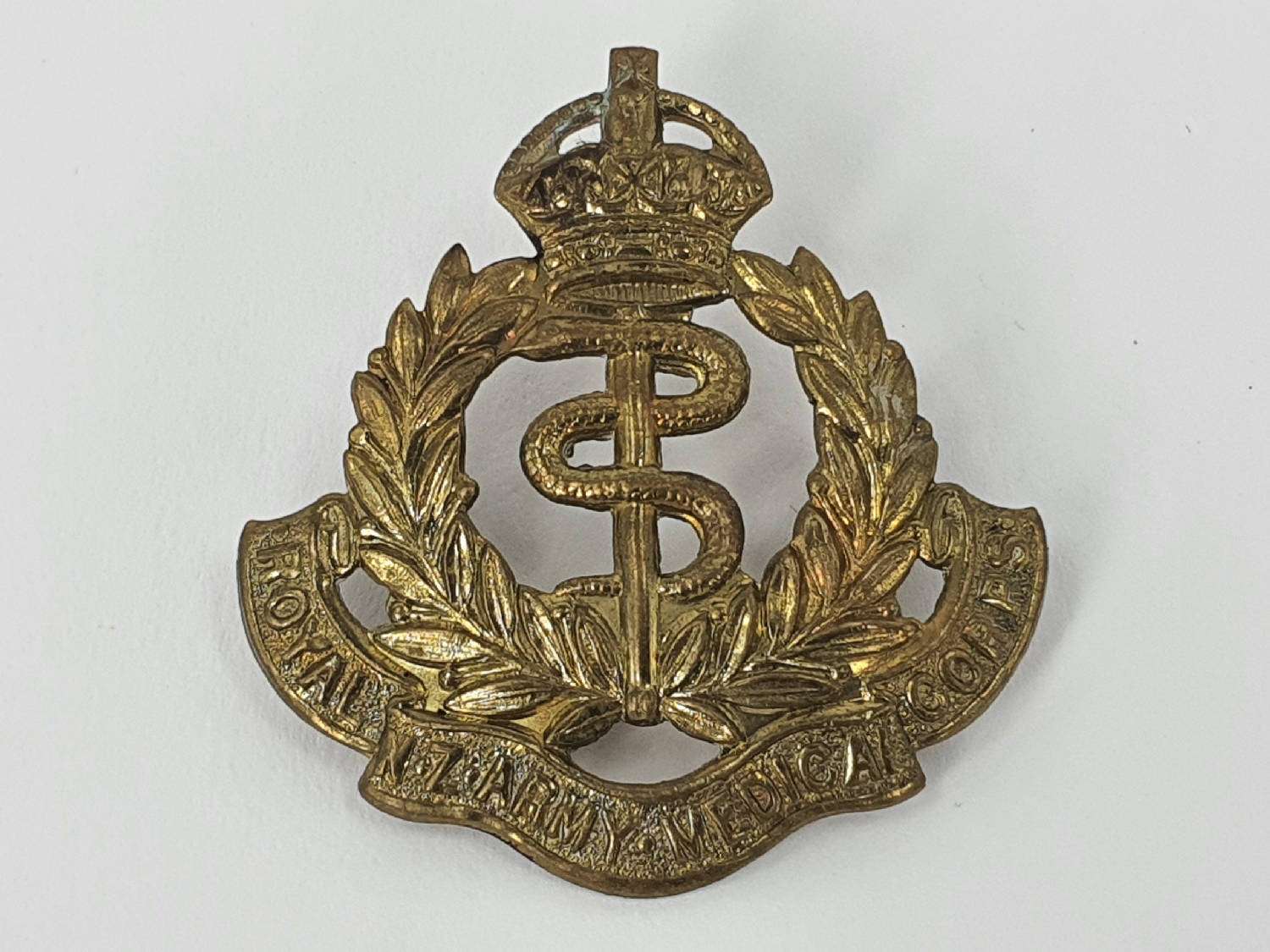 Ww2 Royal Army Service Corps Cap Badge Kc Gvi All Brass Slider Antique