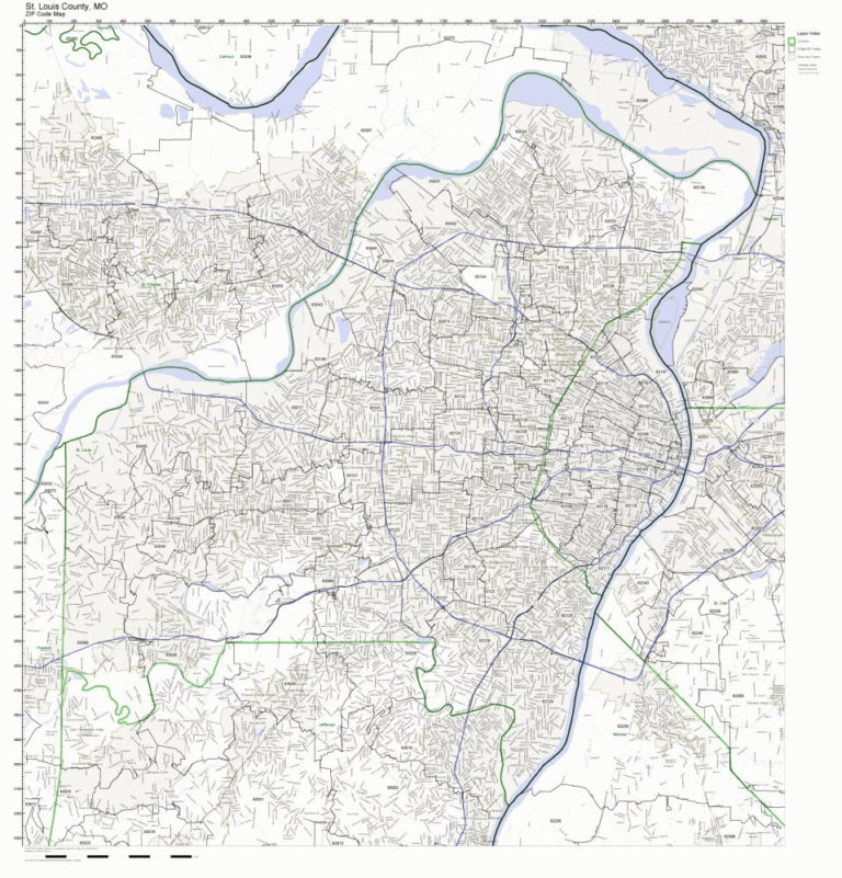 Zip Code Map St Louis Color 2018