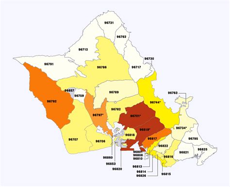 Zip Codes List For Hawaii Hawaii Zip Code Map